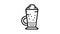 glace coffee line icon animation