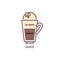Glace coffee mix drink with espresso and ice cream vector illustration isolated.