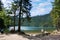 Glacial Black lake Cerne jezero, Sumava mountains, South Bohemian Region, Czech Republic