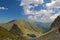 Glacial Caltun lake from Fagaras Mountains