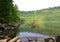 Glacial Devil`s Lake in the Czech republic.