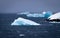 Glacial icebergs in the antarctic.