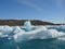 Glacial lagoon in Iceland. Iceland tourist attractions. Arctic glacier. Ocean glaciers.