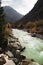 Glacial river flows through the Ala Archa mountain pass