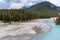 A glacial riverbed in the Rocky mountains of Canada