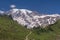 Glaciated Volcano on a Sunny, Summer day