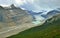 Glacier along the Icefields Parkway between Banff and Jasper in the Canadian Rockies