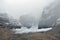 Glacier along the Icefields Parkway between Banff and Jasper in the Canadian Rockies