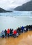 Glacier Bay National Park - 9 1 22 - Tourists viewing the glaciers from the deck of a cruise ship