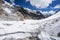 Glacier in Chola pass with Lobuche peak background, Everest region, Nepal