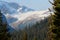 Glacier covers a mountaintop in Glacier National Park.