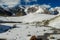 Glacier cracks and ice in the big mountains