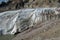 Glacier cracks and ice lake