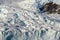 Glacier with crevasse in Antarctic mountains