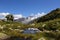 Glacier d`Argentiere reflection in Lac des Cheserys