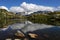 Glacier d`Argentiere reflection in Lac des Cheserys