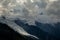 Glacier des Bossons viewed from Chamonix in a cloudy day of september.