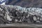 Glacier details with ash in the ice - Iceland