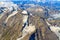 Glacier at Grossglockner massif aerial view