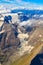 Glacier at Grossglockner massif aerial view