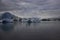 Glacier Ice Chunks Float Through Lagoon