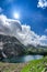 Glacier and lake on beautiful mountain peak view and Kashmir state, India