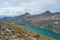 Glacier landscape on a hiking trail starting in Mallnitz and leading to Hoher Sonnblick mountain in Hohen Tauern, Salzburg,