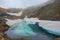 Glacier landscape on a hiking trail starting in Mallnitz and leading to Hoher Sonnblick mountain in Hohen Tauern, Salzburg,