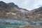 Glacier landscape on a hiking trail starting in Mallnitz and leading to Hoher Sonnblick mountain in Hohen Tauern, Salzburg,