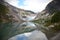 Glacier landscape with reflection in the water