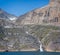 Glacier and meltwater rivers flowing into Prince Christian Sound, South Greenland