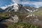 Glacier on a mountain peak