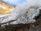 Glacier in the Mutnovsky caldera on Kamchatka, Russia