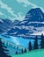 Glacier National Park and Kintla Lake in Montana United States WPA Poster Art Color