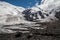 Glacier near the Lenin peak. Pamir region. Kyrgyzstan