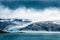 Glacier In Norway, Beautiful Landscape With Cold Cloudy Sky