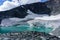 Glacier in Norway with blue sky and clouds