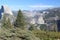 Glacier Point, an overlook with a commanding view of Yosemite Valley, Half Dome, Yosemite Falls, and Yosemite`s high country,