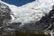 Glacier on rugged mountain range, Mount Cook National Park, New Zealand