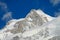 Glacier and summit in Chamonix valley, Alps