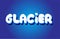 glacier text 3d blue white concept vector design logo icon