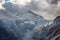 Glacier in the valley below Grossglockner and Johannisberg mount