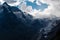 Glacier in the valley below Grossglockner and Johannisberg mount