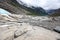 Glacier valley with tourists