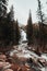 Glacier waterfall in grand teton national park