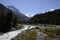 Glacierriver in the Valley of Roseg, Upper Engadin, Swiss Alps