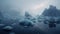 glaciers blocky icebergs landscape