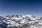 Glaciers and snowy steep crags in Bernina range, Italy