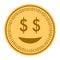 Glad Smile golden digital coin icon. Vector style. gold yellow flat coin cryptocurrency symbol. isolated on white. eps