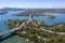 Gladesville bridge over the  parramatta river.